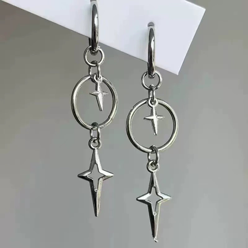 Men'S Accessories In The 90S - Gepersonaliseerde Punk Cross Star Hanger Oorbellen