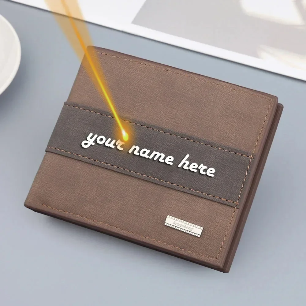 Coin Holder Men - Aangepaste naam man portemonnee minimalistisch graveren