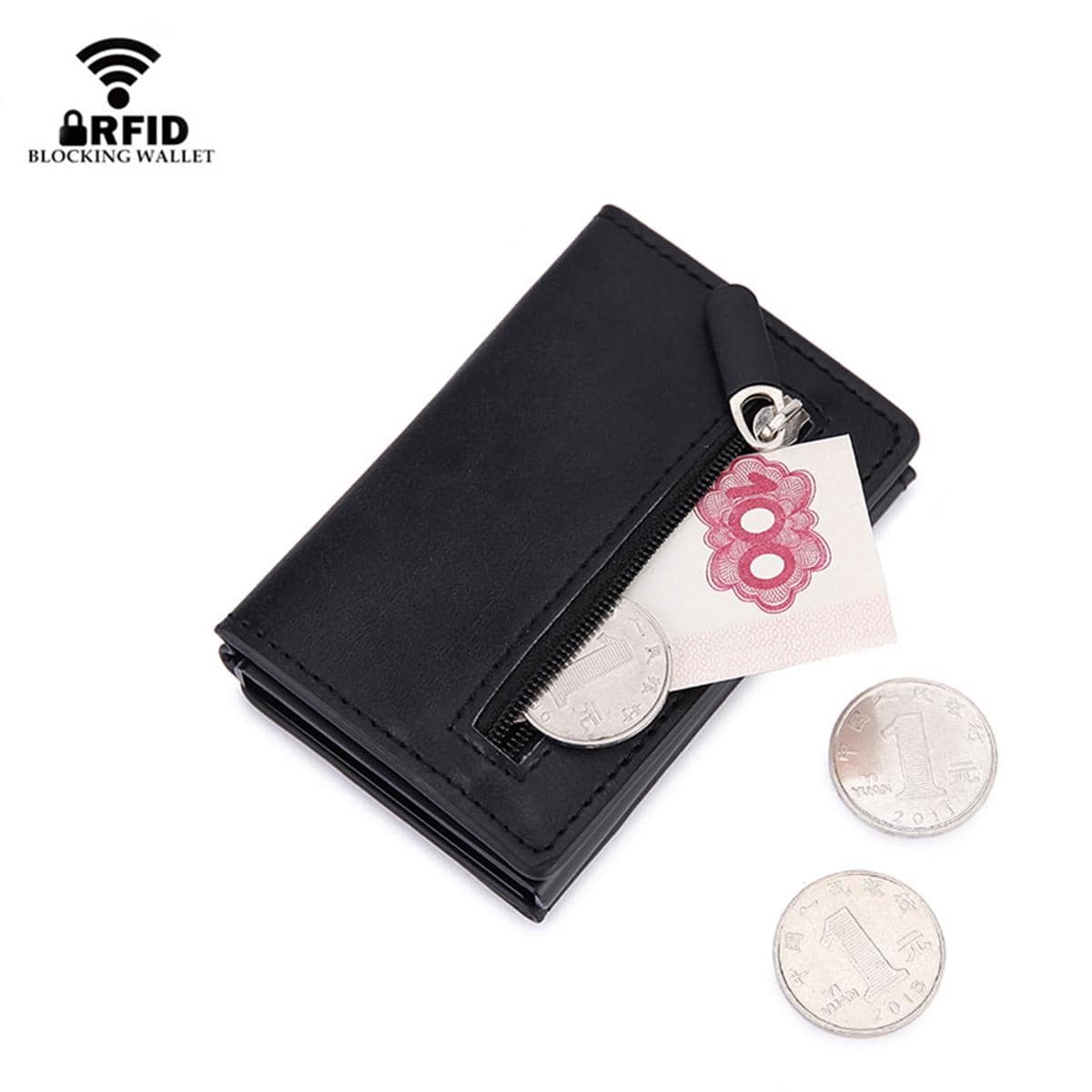 Coin Holder Men - RFID-blokkerende kaartportemonnee Magnetische creditcardhouder Metalen portemonnee