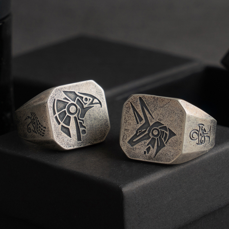 Men'S Accessories Jewelry Egypt - Retro Egypte Anubis Horus Ring Voor