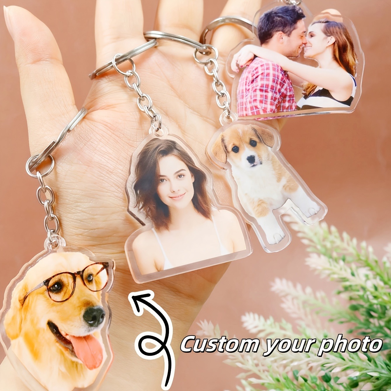 Men Keychain Accessories - 1 Persoonlijke Foto-Acryl Sleutelhanger - Upload