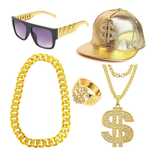 Men'S Accessories In The 80S - 80s 90s Hiphop Kostuum Accessoires Set