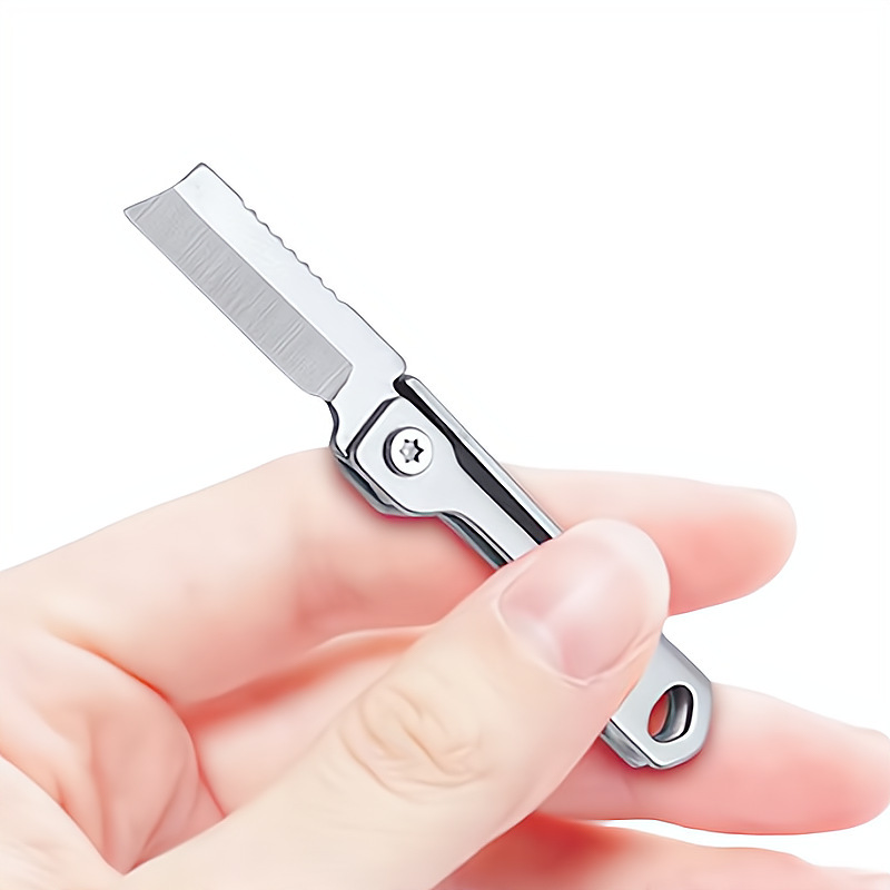 Keychain Multi Tool - 1PC RVS Mini Vouwbaar Zakgereedschap Sleutelhanger
