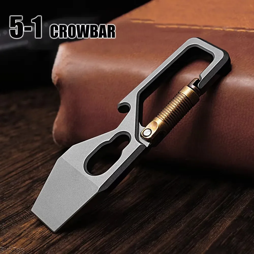 Keychain Multi Tool - 6 cm 5-1 multifunctionele sleutelhanger koevoet