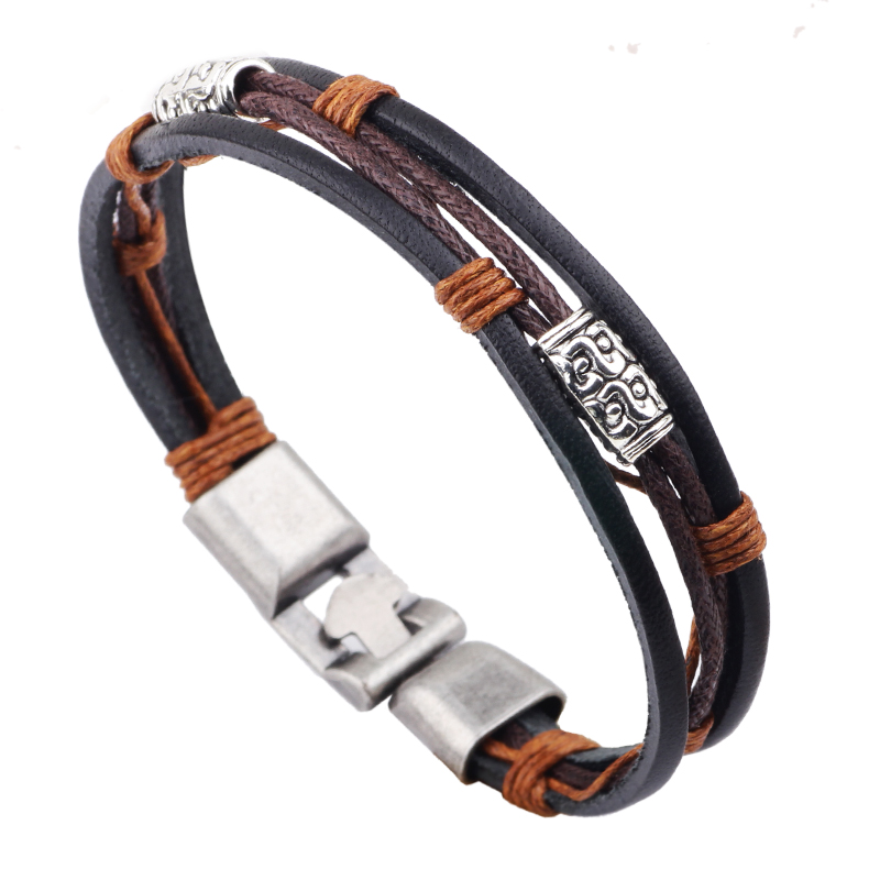 Men'S Accessories Hand Bands - 22 cm drie lagen lederen armband