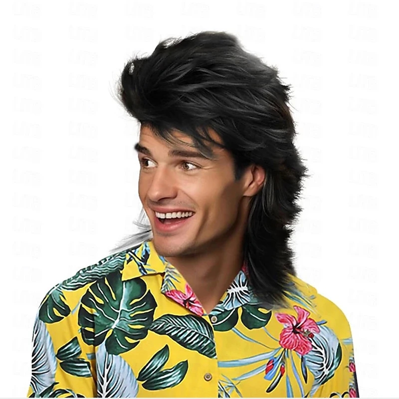 Mannen zwart synthetisch haar  - Men'S Accessories In The 80S recensie en prijs