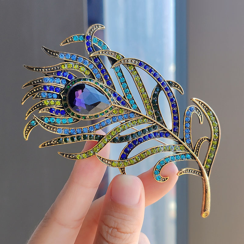 Vintage Strass Grote Pauwenvee - Men'S Accessories Clothing recensie en prijs