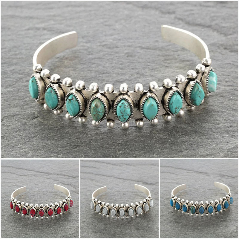 Vintage Tibet Turquoise Armban - Men Accessories India recensie en prijs
