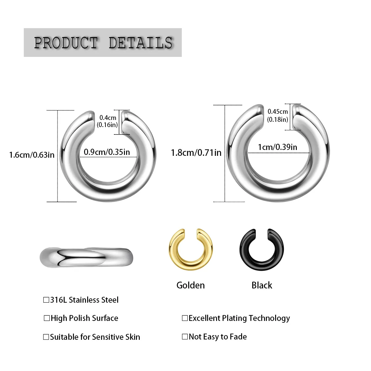 1 stuk Exaggerated C-vormige n - Men Accessories Ring recensie en prijs