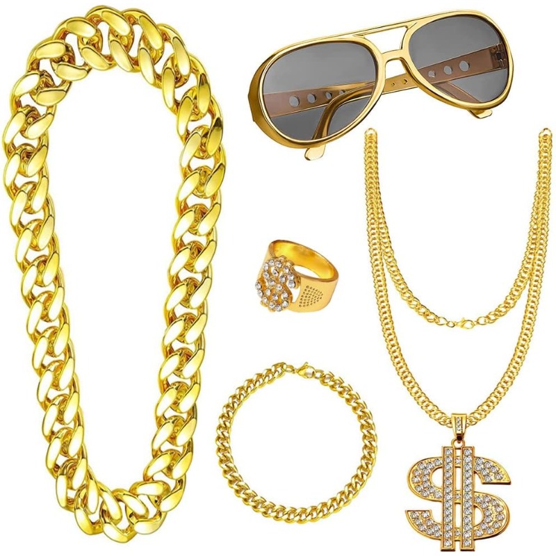 5-delige hiphop kostuumset, ja - Men'S Accessories In The 80S recensie en prijs